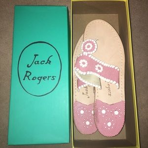NEVER WORN Jack Rogers Red/White Sandals